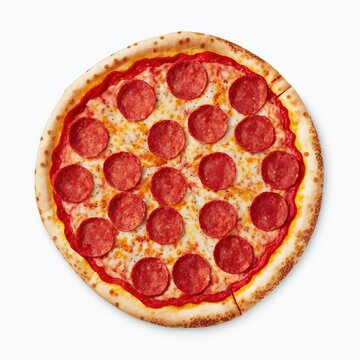 pizza isolated on white, pizza with pepperoni isolated on white color background