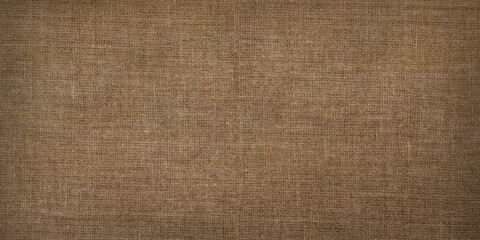 Naklejka na ściany i meble fabric texture background, brown linen fiber woven material textile 