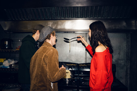 UGC students cooking ramen noodles