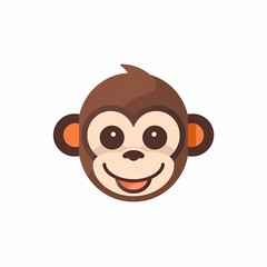 Cute Monkey Head Logo App/Aplication. Generative AI