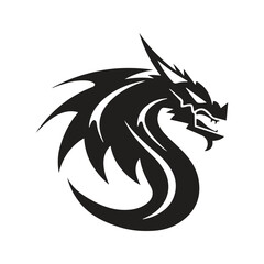 dragon mascot logo ,hand drawn illustration. Suitable For Logo, Wallpaper, Banner, Background, Card, Book Illustration, T-Shirt Design, Sticker, Cover, etc