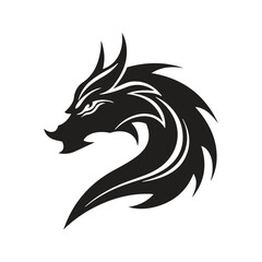 dragon mascot logo ,hand drawn illustration. Suitable For Logo, Wallpaper, Banner, Background, Card, Book Illustration, T-Shirt Design, Sticker, Cover, etc