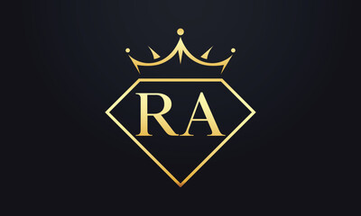 Fototapeta na wymiar Diamond crown vector. Luxury queen logo for jewelry vector with letters 
