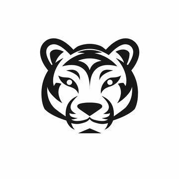 Cute Tiger Head Logo Aplication/App Isolated White. Generative AI