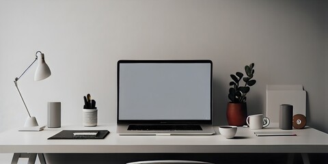 Effortless Productivity at Home the Minimalist Desk Setup for Home Office, Generative AI