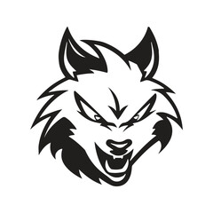 angry wolf mascot logo ,hand drawn illustration. Suitable For Logo, Wallpaper, Banner, Background, Card, Book Illustration, T-Shirt Design, Sticker, Cover, etc