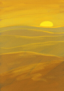 Sunset Behind the Dunes of Gold