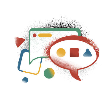 Communication speech bubble icon. 