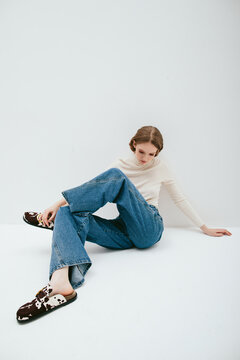 Stylish model in casual outfit 