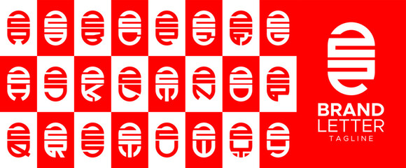 Minimalist capsule tube letter Z ZZ logo design set - obrazy, fototapety, plakaty