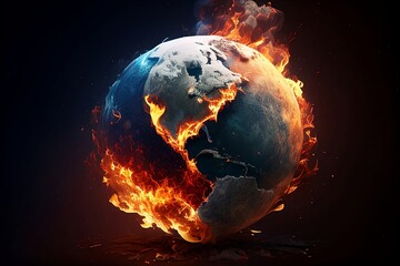 ai generated image

burning planet earth dyeing from global warming 