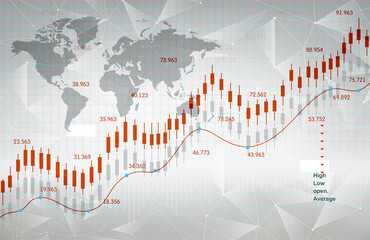 economy finance background illustration. stock market graph isolated on white background
