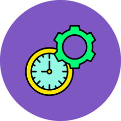Time Management Multicolor Circle Filled Line Icon