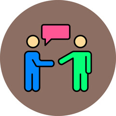 Negotiation Multicolor Circle Filled Line Icon
