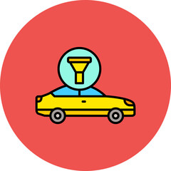 Naklejka premium Oil Filter Multicolor Circle Filled Line Icon