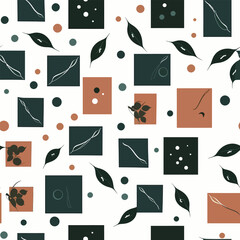 Celestial Leafy Abstraction - Abstract Pastel Galactic Leaves Seamless Pattern
