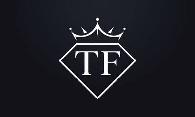 Diamond crown vector. Luxury queen logo for jewelry vector with letters	