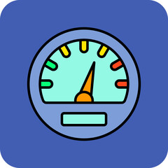 Speedometer Multicolor Round Corner Filled Line Icon