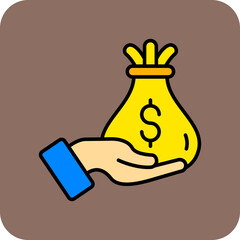 Investment Multicolor Round Corner Filled Line Icon