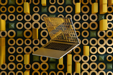 Laptop on an abstract background