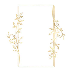 Floral gold frame illustration