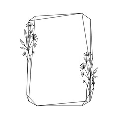 Hand drawn floral frame illustration