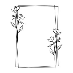 Hand drawn floral frame illustration