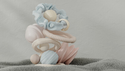 3d render with abstract gray tones 