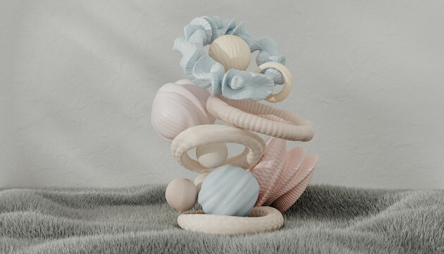 3d render with abstract gray tones 