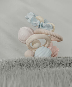 3d render with abstract gray tones 