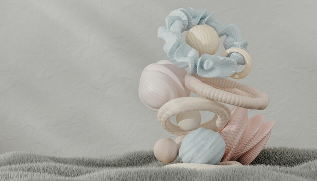 3d render with abstract gray tones 