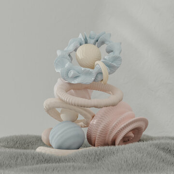 3d render with abstract gray tones 