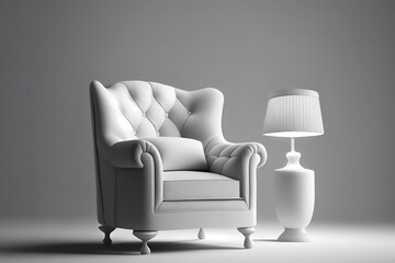 Classic furniture isolated on white background. Generative Ai