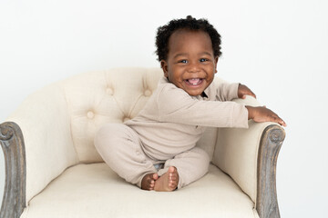 Camera aware sitting baby