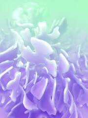 Abstract organic shapes with a fancy gradient. Art background. 3d rendering digital illustration