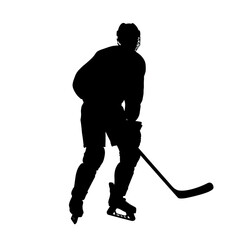 silhouette, sport, ski, winter, hockey, vector, illustration, skiing, skier, player, snow, people, ice, action, sports, activity, competition, black, athlete, extreme, stick, icon, golf, snowboard, cl