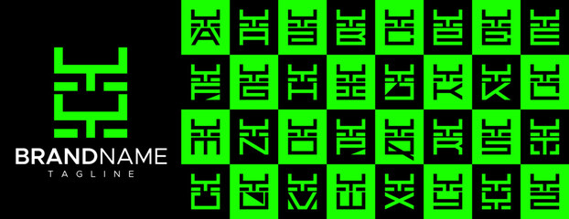 Square letter Y YY logo design set - obrazy, fototapety, plakaty