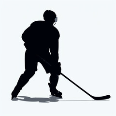 silhouette, hockey, sport, ice, ski, winter, player, illustration, people, skiing, skier, action, sports, stick, athlete, game, snow, black, team, competition, shape, black, generative ai