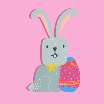 Easter bunny with egg illustration