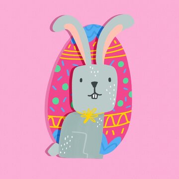 Easter bunny with egg illustration