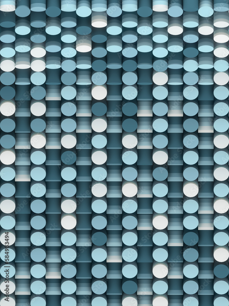 Aufkleber Digital background of tilted cylinders with a trendy gradient. Design element. 3d rendering illustration
