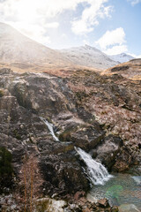 Meeting of the Three Waters Waterfall in Glencoe Scotland