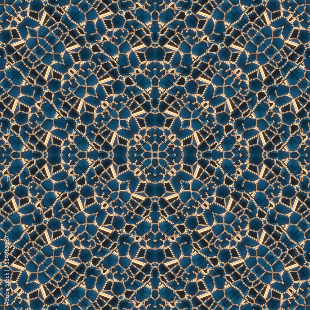 Aufkleber 3d rendering digital illustration of kaleidoscopic pattern. Geometric abstract art background