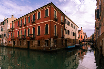 Fototapeta na wymiar Old building on canal in Venice