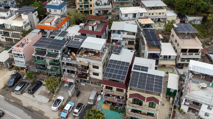 2023 Mar 25,Hong Kong.Pui O is an area on Lantau Island in Hong Kong. Solar installation on the...