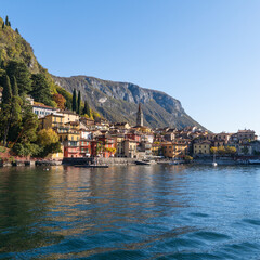 Fototapeta na wymiar Beautiful view of the vacation village of Varenna on Lake Como.