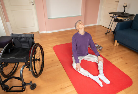 Person With Disability Work Out Indoors