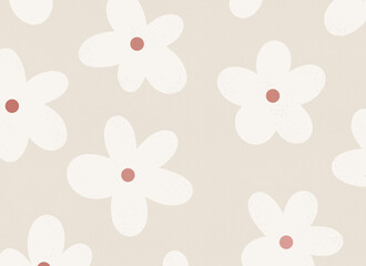 Floral print on beige  background.
