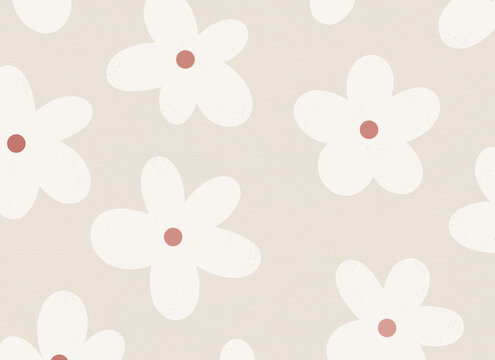 Floral print on beige  background.