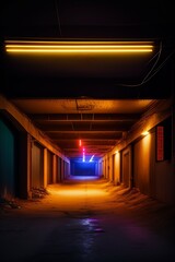 Abandoned underground parking lot of the building